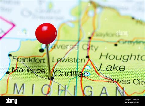 cadillac map  res stock photography  images alamy