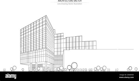 Architecture line drawing. Cityscape Sketch, Vector Sketch ...