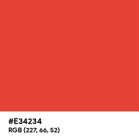 Vermillion Color Hex Code Is E34234