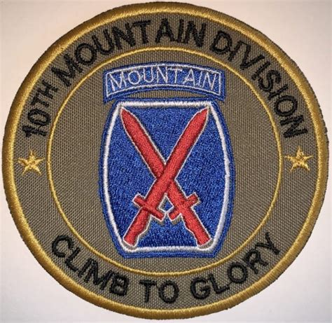 US Army OCP 10th Mountain Division Climb To Glory Patch Decal Patch Co