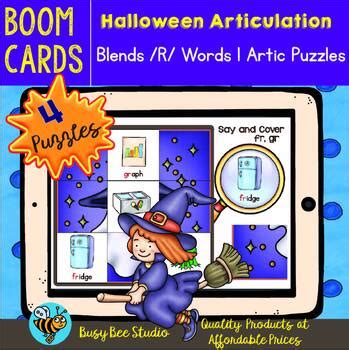 R Blends Articulation Games Boom Cards Halloween By Busy Bee Studio