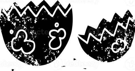 Cartoon Cracked Egg Distressed Icon 45433779 Png