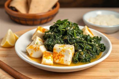 Creamy Palak Paneer Delight Stock Illustration - Illustration of dinner ...