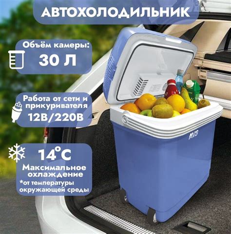 Холодильник автомобильный AVS CC-30B 12V/220V (с ручкой и колёсиками ...