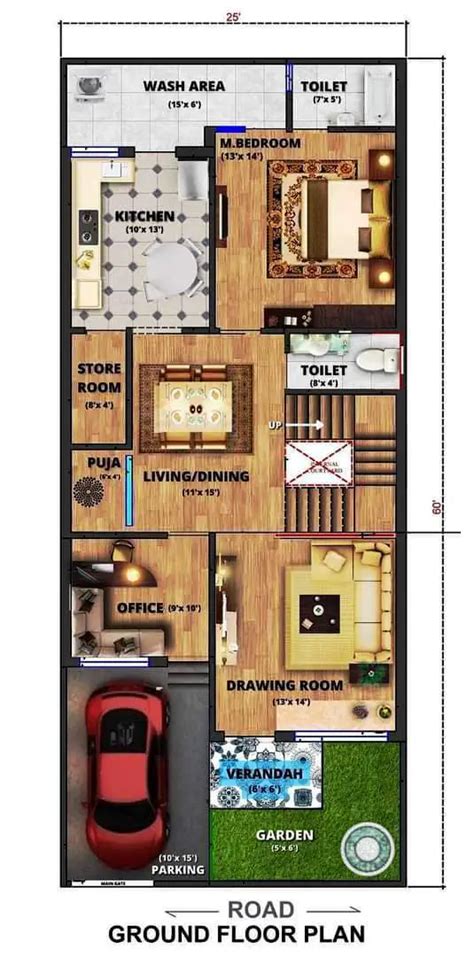 1500 Sq Ft House Plans Luxurious 4 Bedrooms Office Car Parking G D Associates Architectural