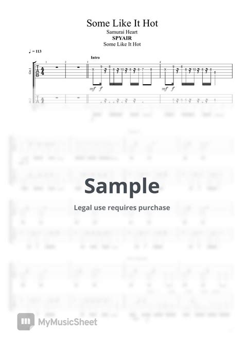 SPYAIR SPYAIR サムライハートSome Like It Hot G Sheets by 악보하자