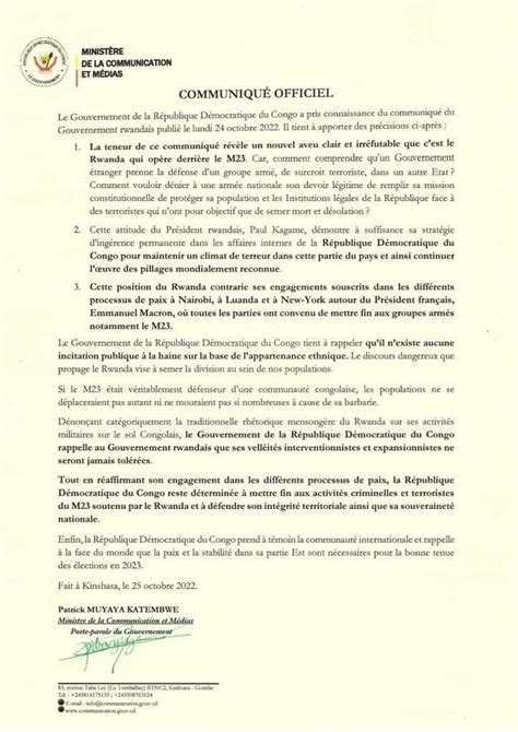 MAO ZIGABE on Twitter LA RÉCENTE DÉCLARATION DU GOUVERNEMENT RWANDAIS