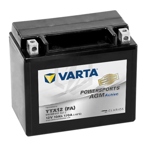 Batterie Moto VARTA AGM Active YTX12 BS 12V 10AH 170A 510909017