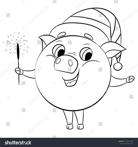 Coloring Page Sketch Pig Color Vector Stock Vector (Royalty Free ...