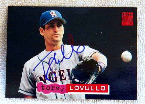 California Anahiem Angels Torey Lovullo Signed 1994 Topps Stadium Club ...