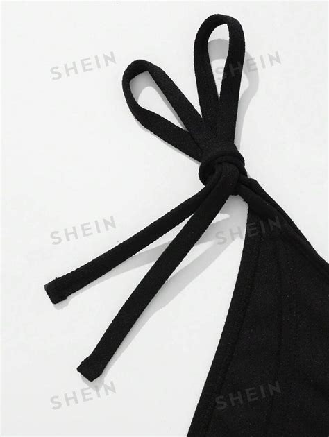 SHEIN Swim Basics Plus Size Solid Color Triangle Cup Bikini Swimsuit