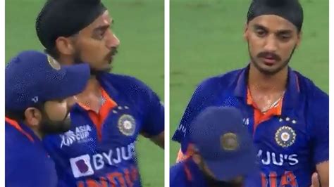 Watch Rohit Sharma Turns His Back On Arshdeep Singh In Last Over Vs