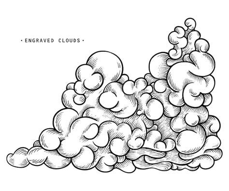 Premium Vector Hand Drawn Big Cloud Outline Sketching Cloud Vintage