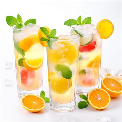 Premium AI Image | Glass Of Cold fruit Drinks collection isolated on white