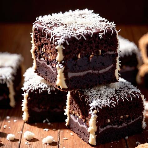 Premium Photo Lamington Traditional Popular Sweet Dessert Cake