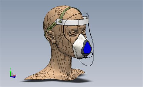 新冠防护套装口罩面罩solidworks 2017模型图纸下载 懒石网