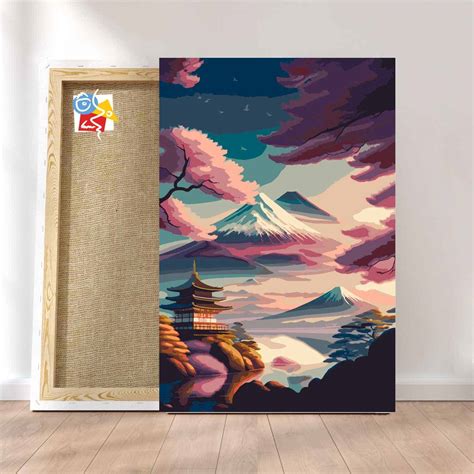 Painting By Numbers Japanese Cherry Blossoms And Mount Fuji