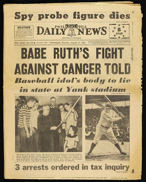 Lot Detail 1948 August 17 Babe Ruth New York Yankees Fight Against