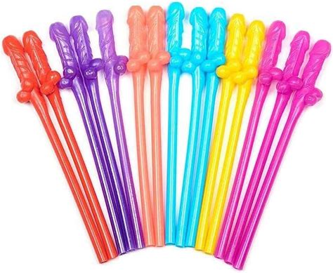 10pc Hen Party Willy Multicolour Straws Classy Team Bride To Be Drink