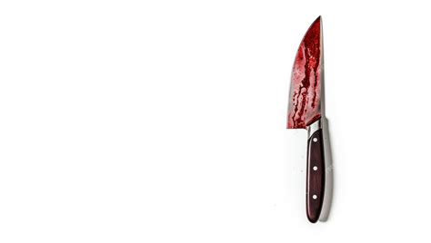 Premium Photo | Bloody knife on white background top view created with ...