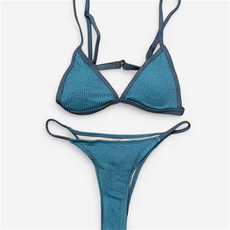 Blue Bikini Set With Removable Padding Brand New Depop