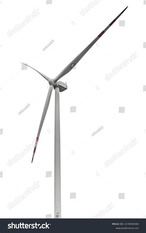 Wind Turbine Isolated On White Background Stock Photo 2170050383