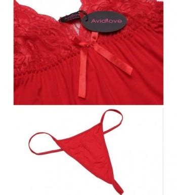 Women Lace Lingerie Sleepwear Full Slip Mini Babydoll Dark Red CW1866D3OR3