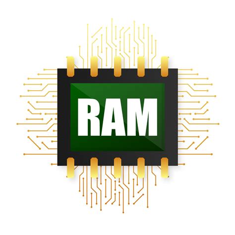 ram flash memory chip pc hardware vector illustration  vector