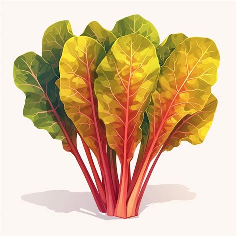 Premium Vector Red Swiss Chard With Colorful Stems