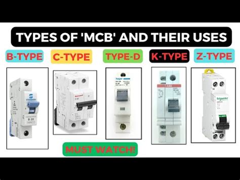 Types Of Mcb Miniature Circuit Breaker Mcb Types And Their Uses