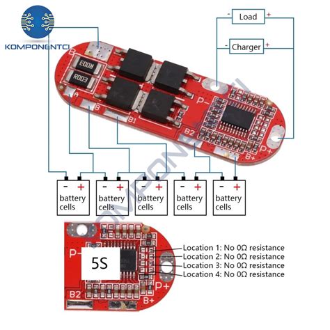 5S 25A BMS 18650 Lityum Pil Şarj Koruma Devresi Komponentci