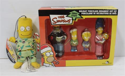 PORCELAIN THE SIMPSONS CHRISTMAS ORNAMENTS