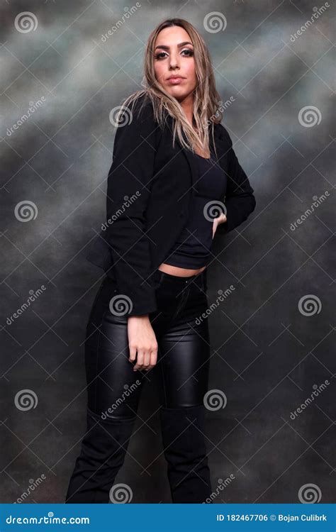 Beautiful Glamourous Blonde Girl Posing In Studio On Isolated Background Style Trends