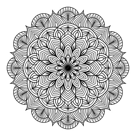 Mandala Preto E Branca - Vetor de padrão floral mandala preto e branco sobre fundo branco para ...