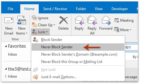 How To Add Email Addresses To Safe Blocked Senders List In Outlook