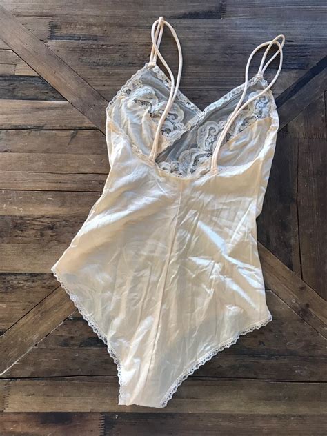 S Bodysuit Lingerie Sheer Lace Vintage Lingeri Gem