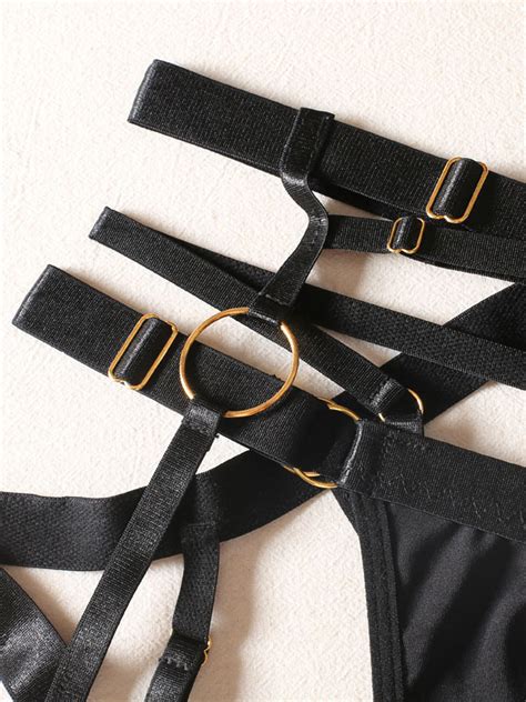 Lingerie Bras Bra For Woman Black Lace 3 Piece Sexy Hot Underwear Milanoo