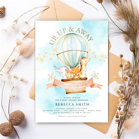 Hot Air Balloon Baby Shower Invitation Zazzle
