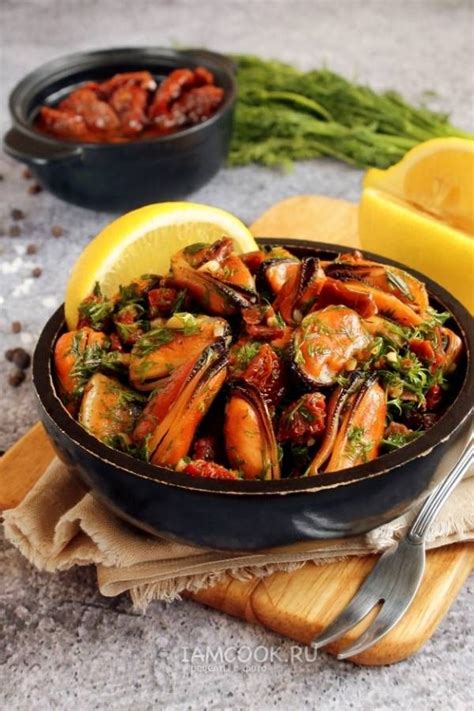 Мидии с вялеными томатами | Рецепт в 2020 г | Еда, Рецепты мидий, Блюда ...