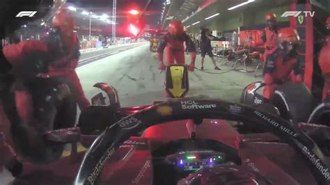 Watch Onboard Carlos Sainz Pit Stop At Yas Marina Circuit 2022 F1