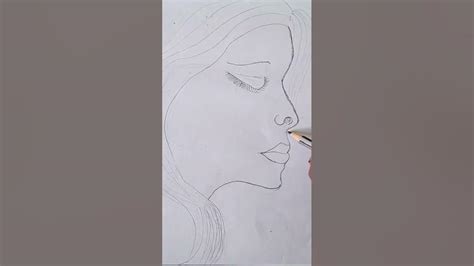 How To Draw Easy Lady Face Pencil Scatch Oil Pastel Shorts