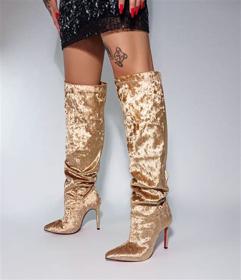 ROSE LONG Nude Kadife Diz Üstü Çizme ROS