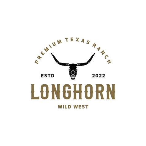 Texas Longhorn Cow Country Western Bull Cattle Vintage Label Logo