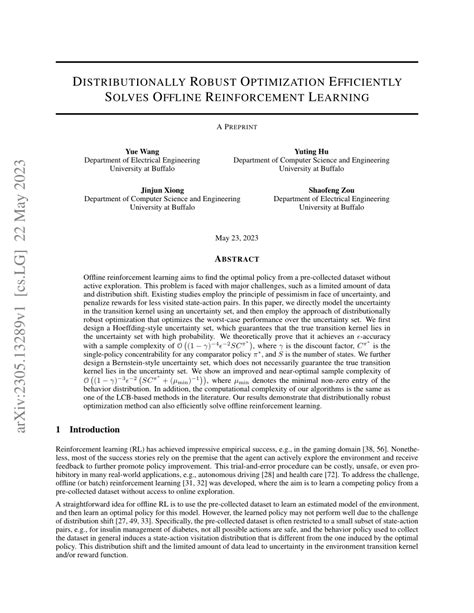 PDF Distributionally Robust Optimization Efficiently Solves Offline