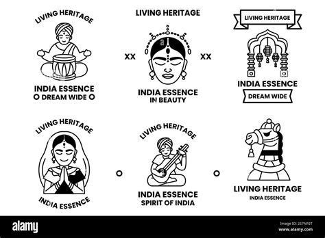 A Set Of Illustrations In The Concept Of Indian Culture And Indian
