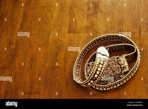 Western Trophy All Around Belt Buckle On Brown Rhinestone Bling Belt