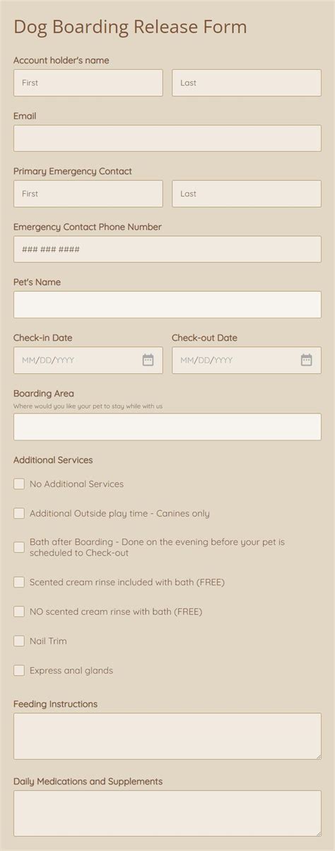 Pet Care Form Templates For Vets Groomers And Pet Owners
