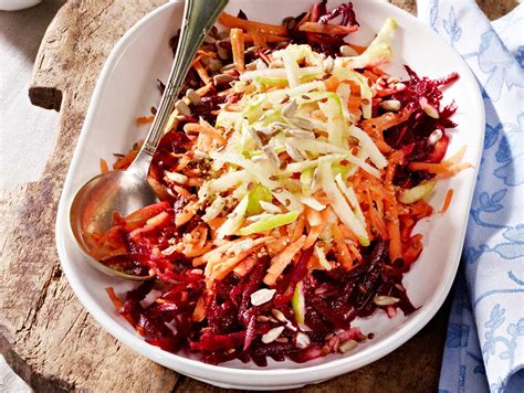 Rote Bete Apfel Salat Mit M Hren Und Honig Senf Dressing Rezept Lecker