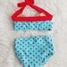 Aqua Red Polka Dot Bikini Retro Swimsuit Baby Girl Ready To Ship Etsy