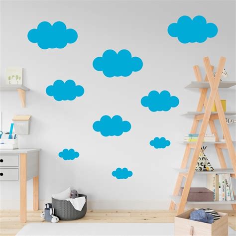 Vinilo Decorativo Infantil Kit De 9 Nubes TeleAdhesivo